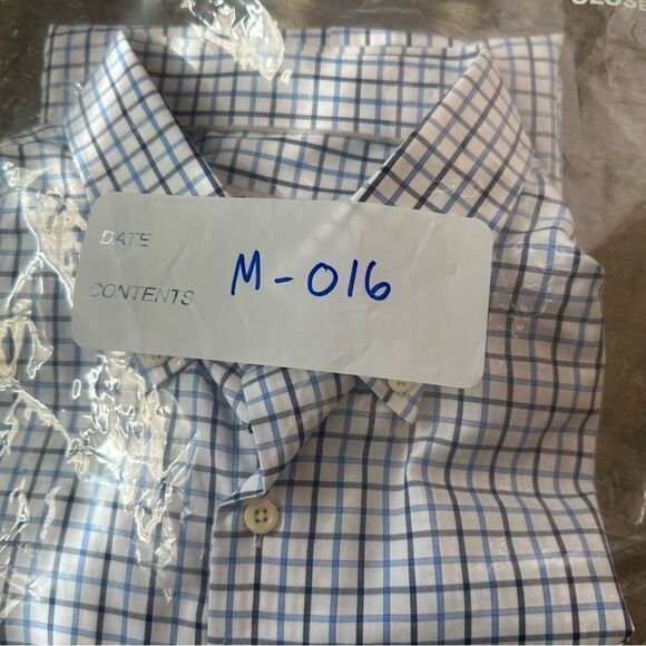 Peter Millar Long Sleeve Button Down in Blue-White-Charcoal Plaid Size XL‎ - Picture 7 of 7